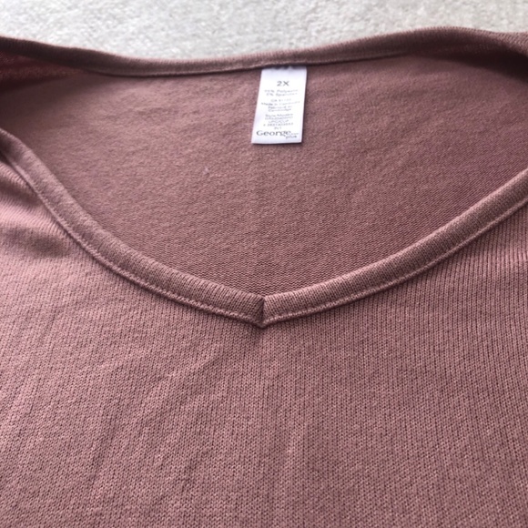 George 2x v neck top with short sleeves, mauvish like colour, new or like new - Picture 3 of 6